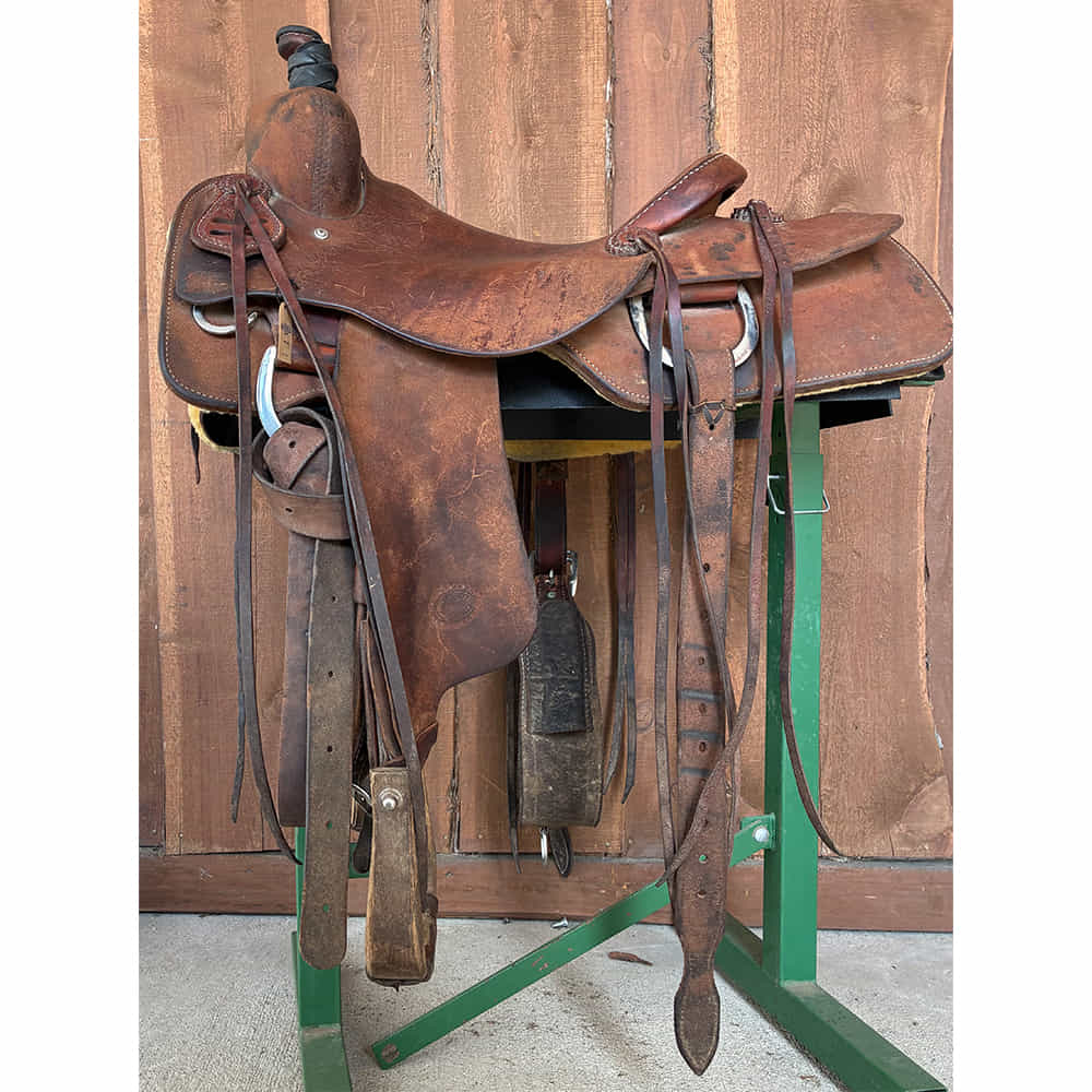 South Texas Tack 15.5" Full Rough Out Used Cutting Saddle