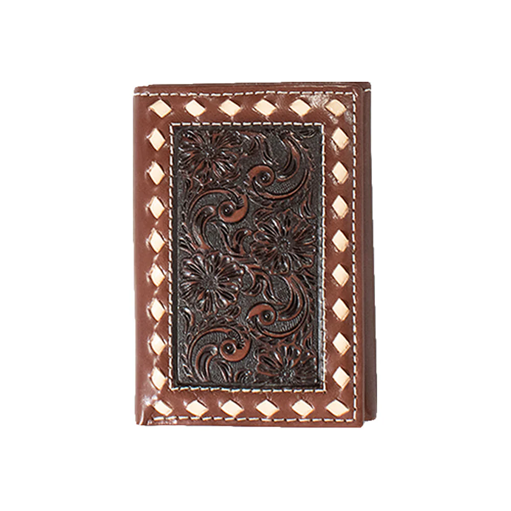 Ariat Floral Embroidered Bucklace Brown Trifold