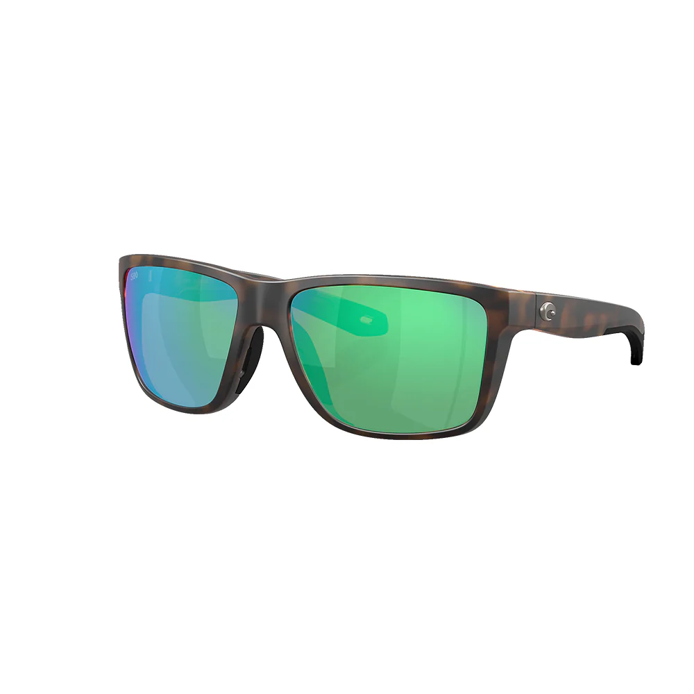 Costa Tortoise Frame With Green Mirror Polarized Lens Broadbill II Matte Sunglasses