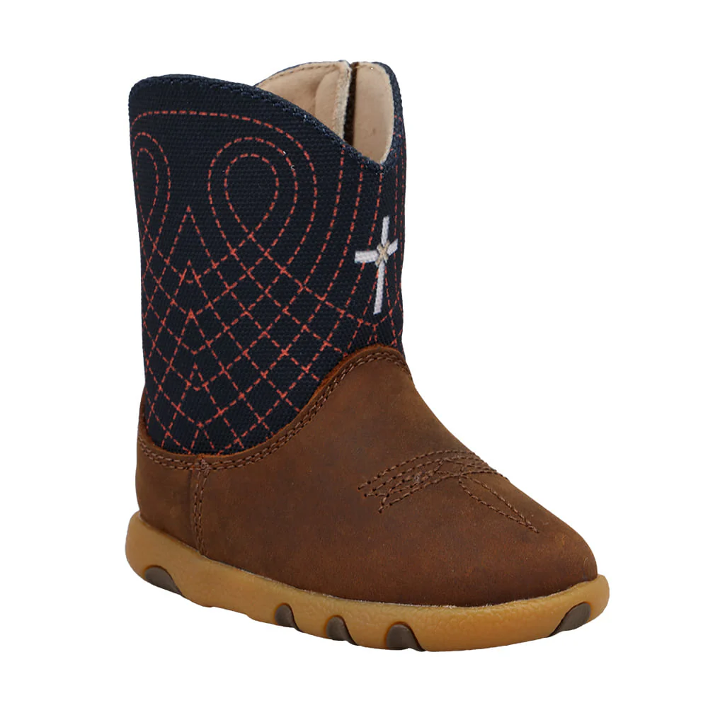 Twisted X Boots Driving Moc Boot in Mocha and Navy