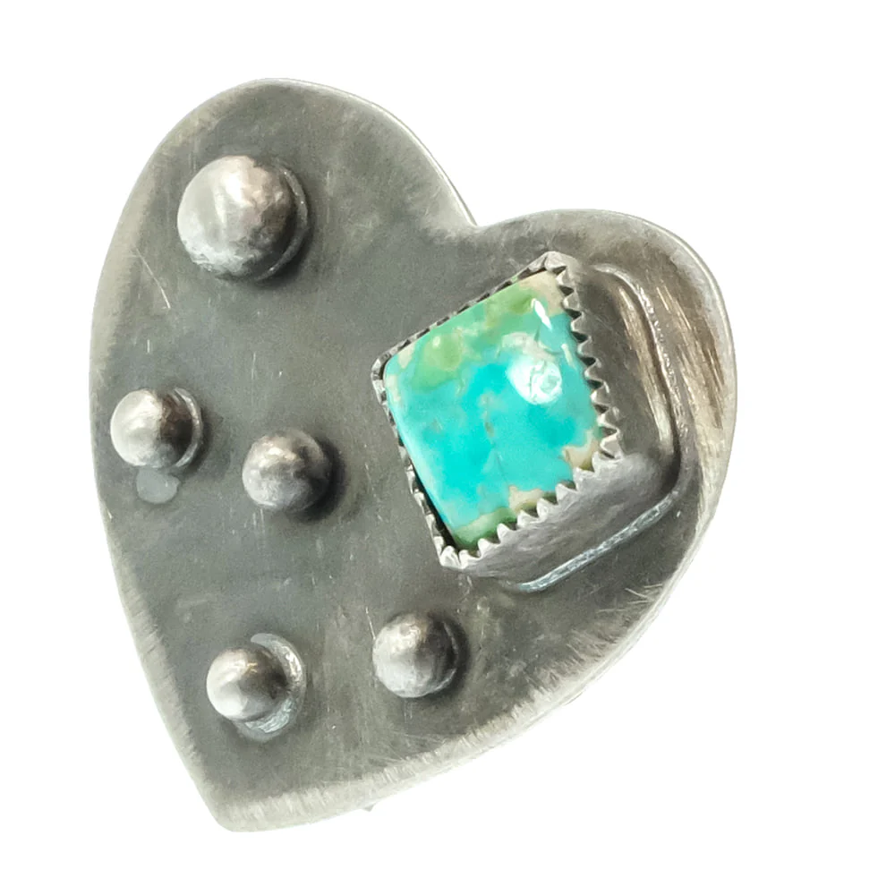 Silver Vintage Reese Adjustable Heart Ring - Image 3