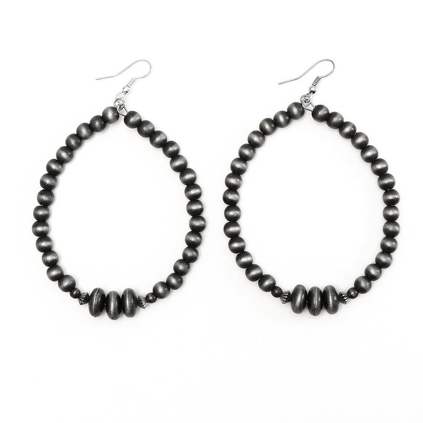 West and Co. Silver Faux Navajo Pearl Hoop Earrings