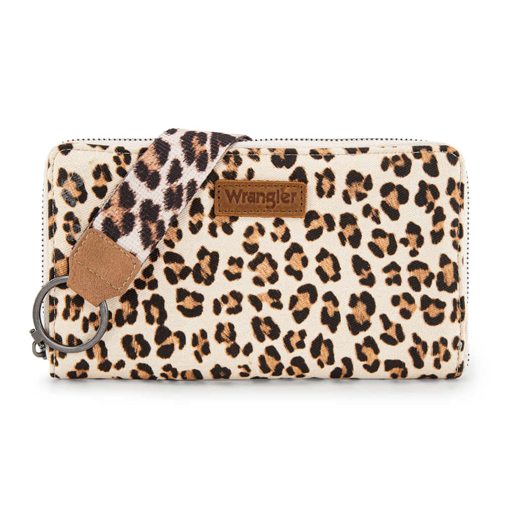 Wrangler Tan Leopard Print Wristlet Wallet